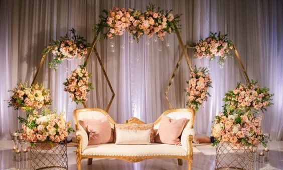Drapes and curtains with pink flowers
