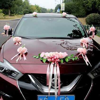 Car Decoration with Rose for wedding