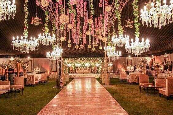 reception stage decoration with Seating Arrangement